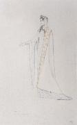 Fernand Khnopff, Costume Drawing For Le Roi Arthus Genievre